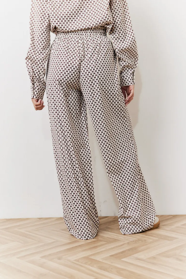 Geo Printed Wide Leg Trousers