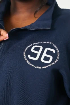 Half Zip '96' Printed Toggle Sweater