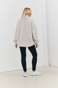 Half Zip Borg Pull Over Jacket