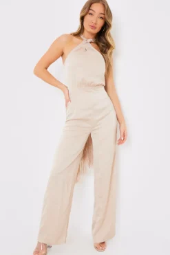 Halter Neck Wide Leg Jumpsuit