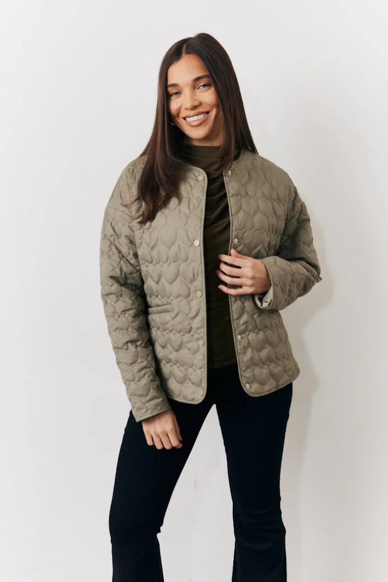 Heart Quilted Lightweight Jacket