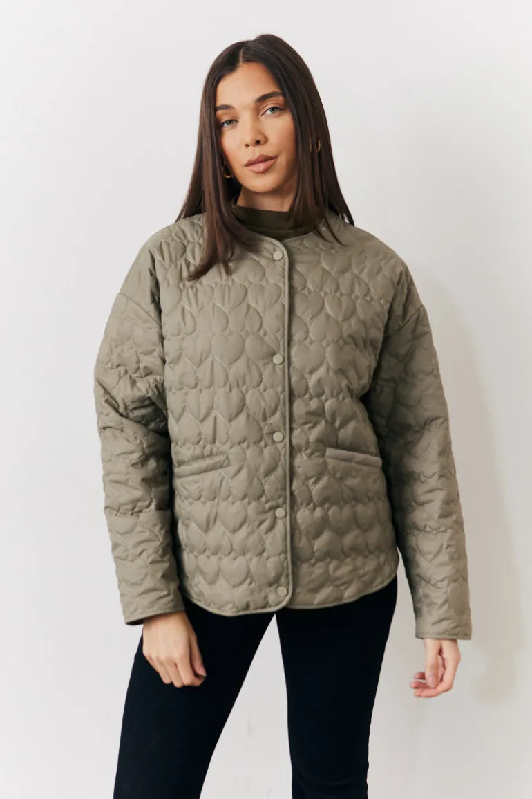 Heart Quilted Lightweight Jacket