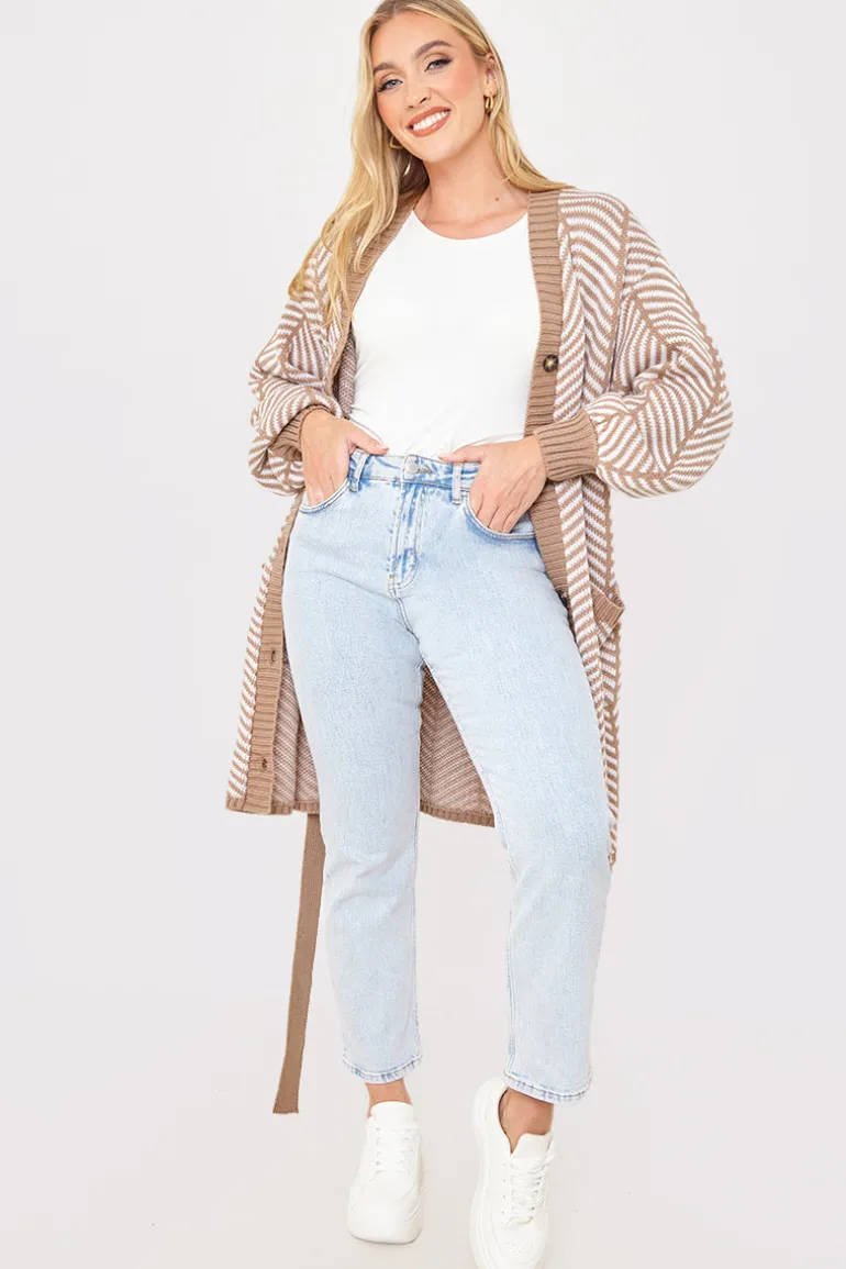 Herringbone Belted Cardigan