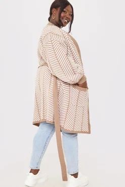 Herringbone Belted Cardigan