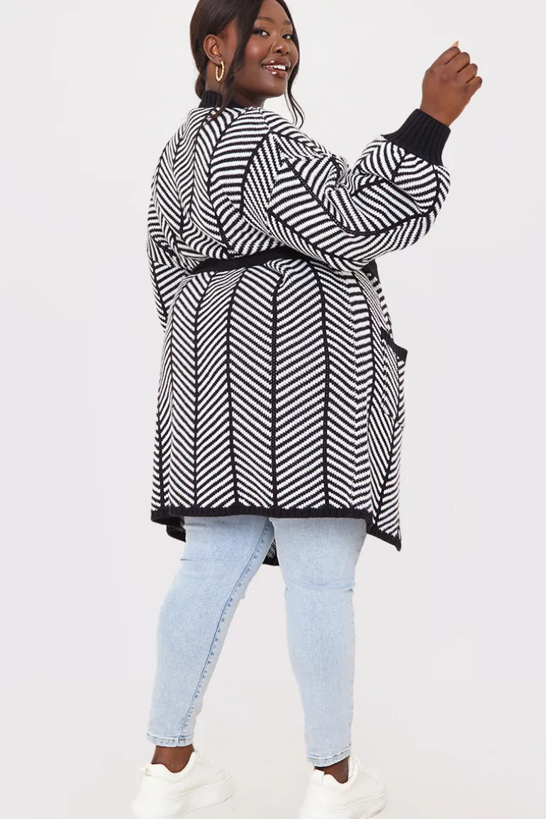 Herringbone Belted Cardigan
