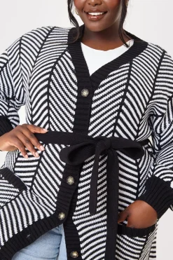 Herringbone Belted Cardigan