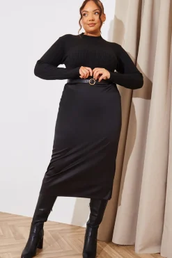 High Neck Variegated Rib Knit Bodysuit
