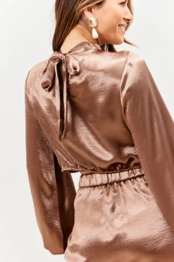 High Neck Wrap Co-Ord Top