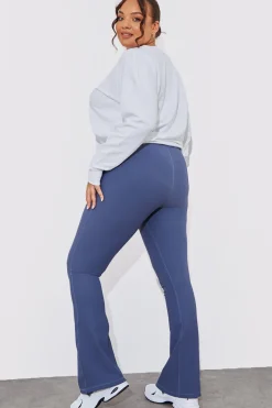 High Waist Kick Flare Rib Trouser