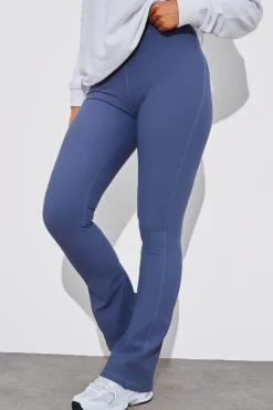 High Waist Kick Flare Rib Trouser