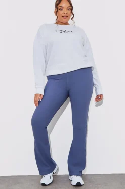 High Waist Kick Flare Rib Trouser
