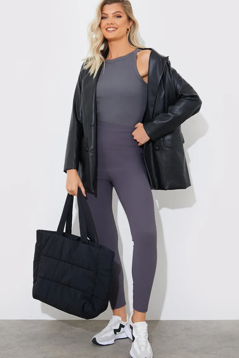 High Waisted Sculpt and Control Ribbed Leggings