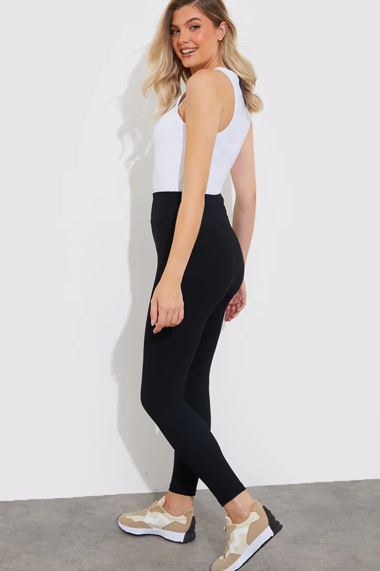 High Waisted Sculpt and Control Ribbed Leggings