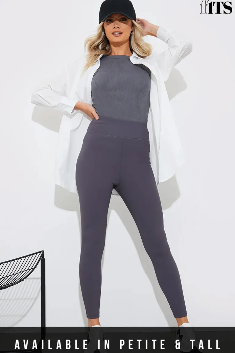 High Waisted Sculpt and Control Ribbed Leggings