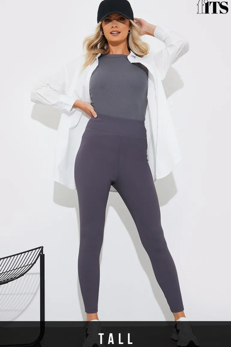 High Waisted Sculpt and Control Ribbed Leggings