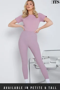 High Waisted Sculpting Ribbed Leggings