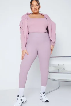 High Waisted Sculpting Ribbed Leggings