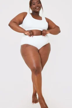 High Waisted Towelling Control Bikini Bottoms