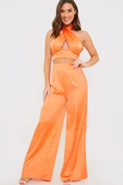 High Waisted Wide Leg Trouser