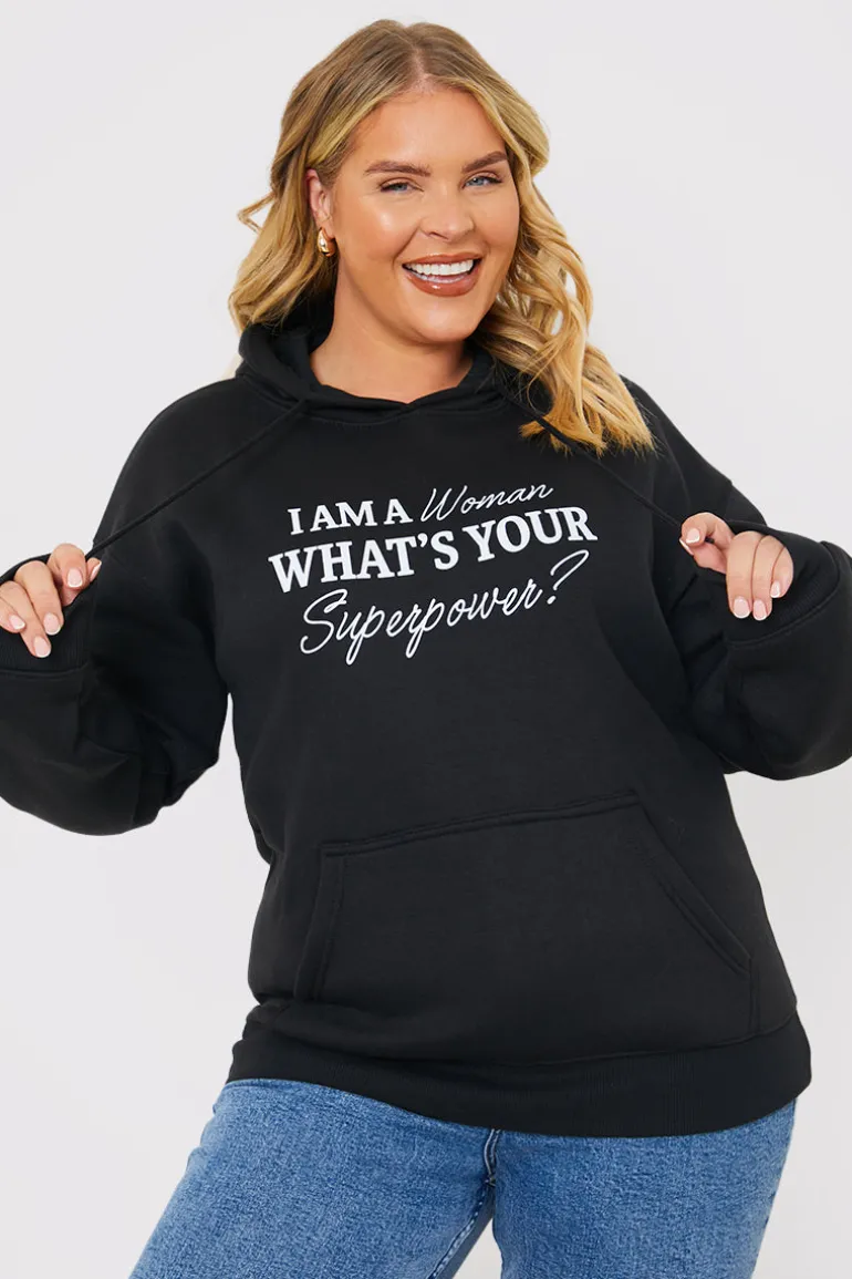 I am a Woman. What's your superpower?' Slogan Hoodie