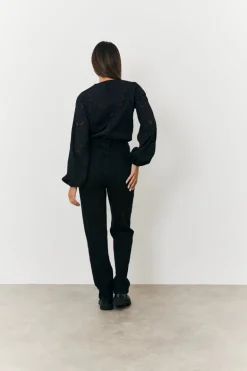 Jacquard Balloon Sleeve Bodysuit