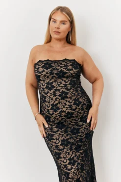 Lace Bandeau Maxi Dress