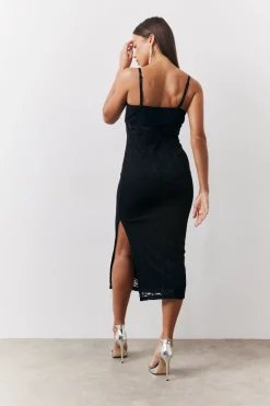 Lace Bandeau Midi Dress