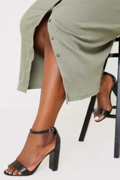 Leather Look Barely There Heels