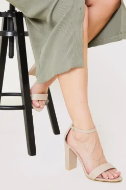 Leather Look Barely There Heels