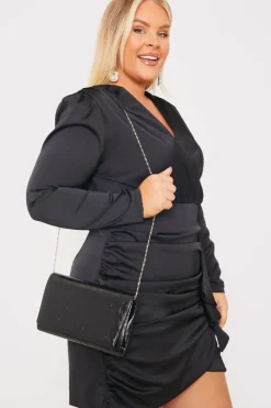 Leather Look Clutch Bag
