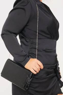 Leather Look Clutch Bag