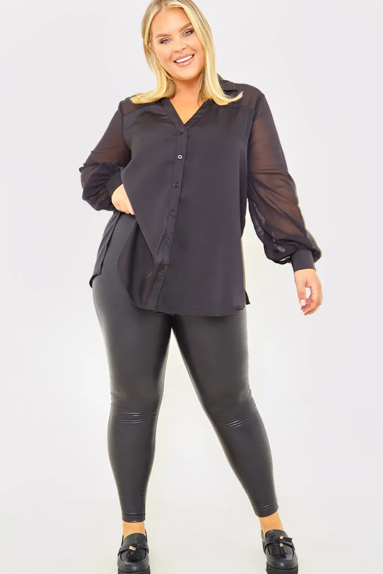Leather Look Snake Leggings