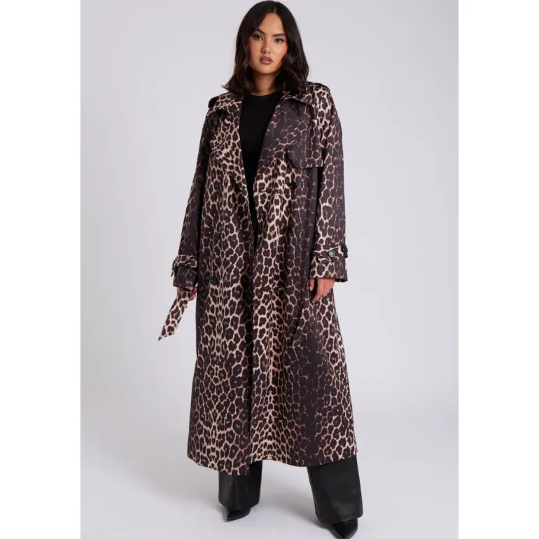 Leopard Print Trench