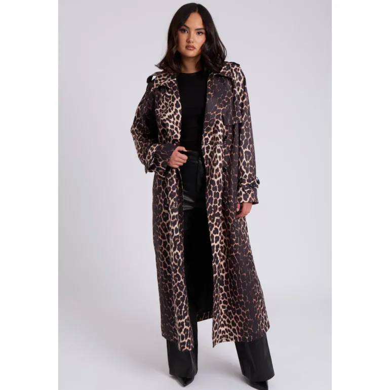 Leopard Print Trench