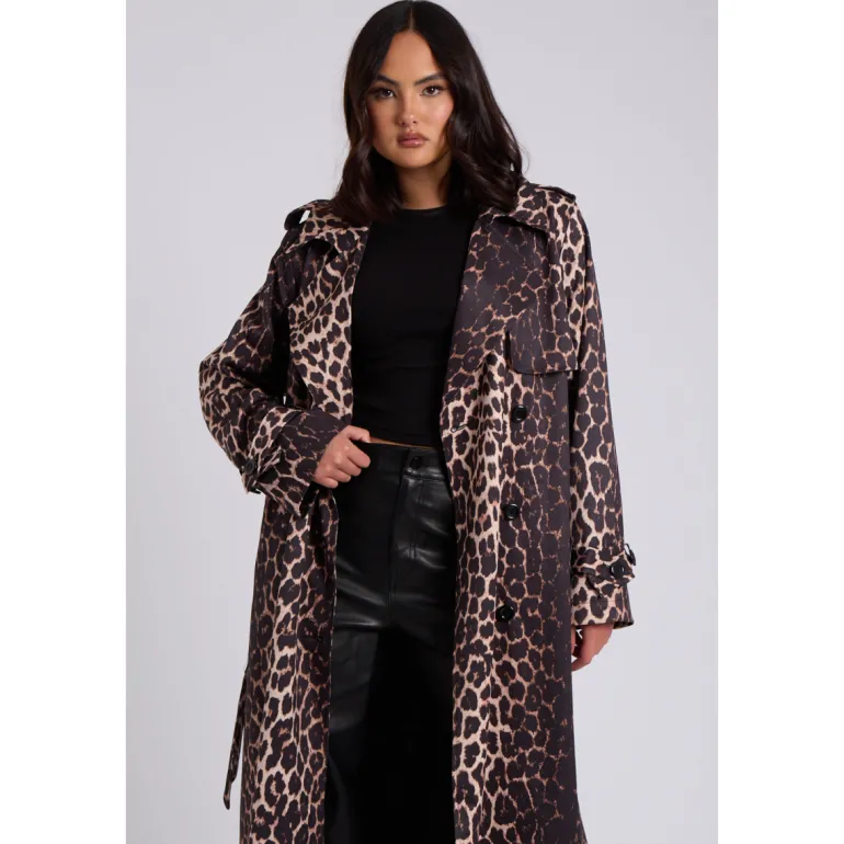 Leopard Print Trench