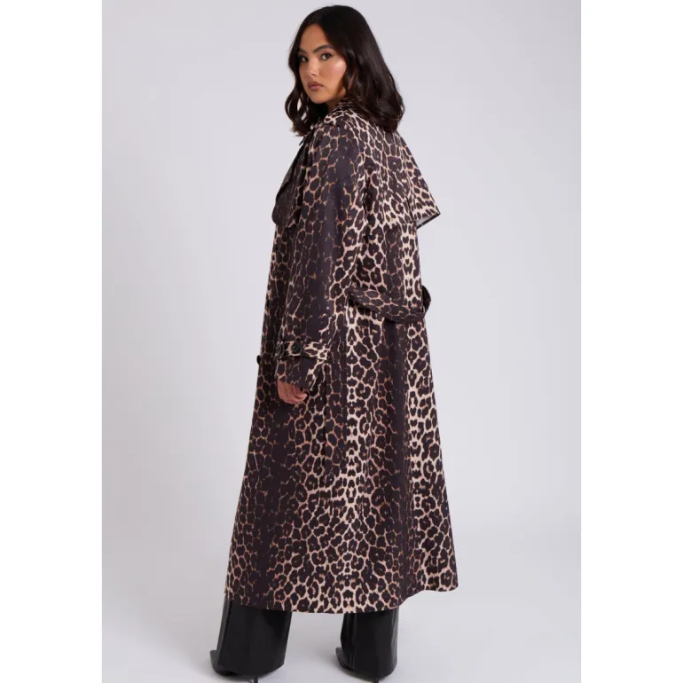 Leopard Print Trench