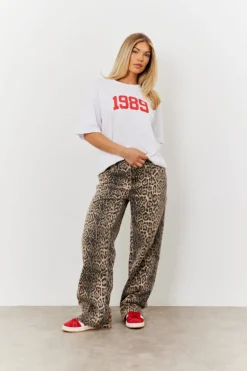 Leopard Straight Leg Jeans