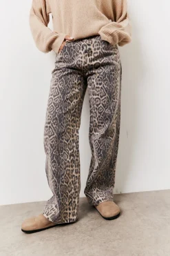 Leopard Straight Leg Jeans