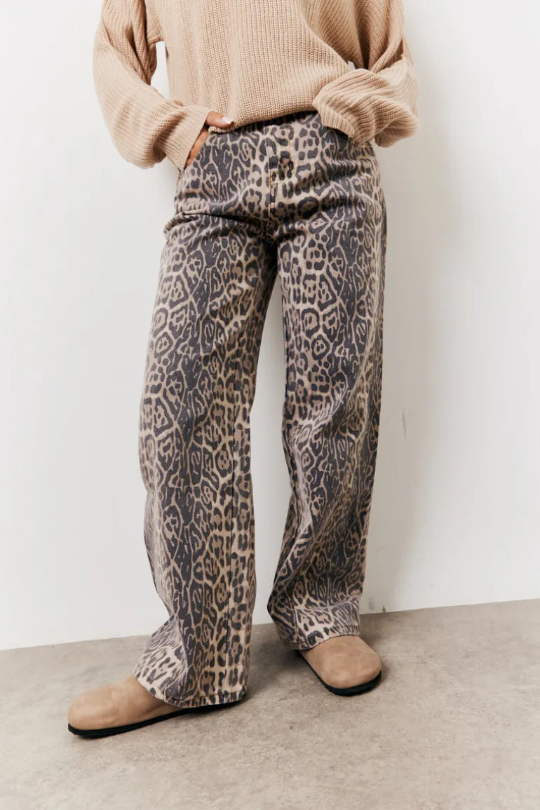 Leopard Straight Leg Jeans