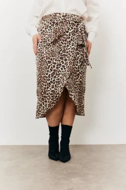 Leopard Wrap Midi Skirt