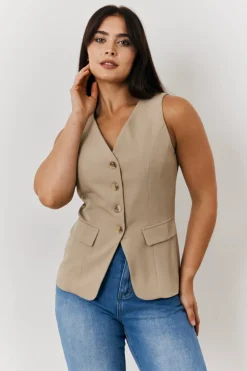 Longline Button Through Waistcoat