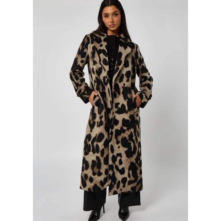 Longline Leopard Formal Coat