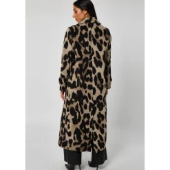 Longline Leopard Formal Coat