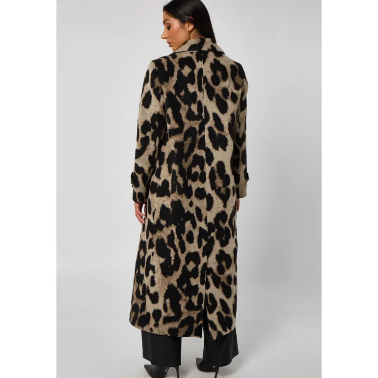 Longline Leopard Formal Coat