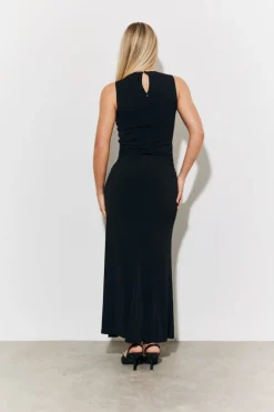 Magic Sculpting High Neck Ruched Maxi Dress