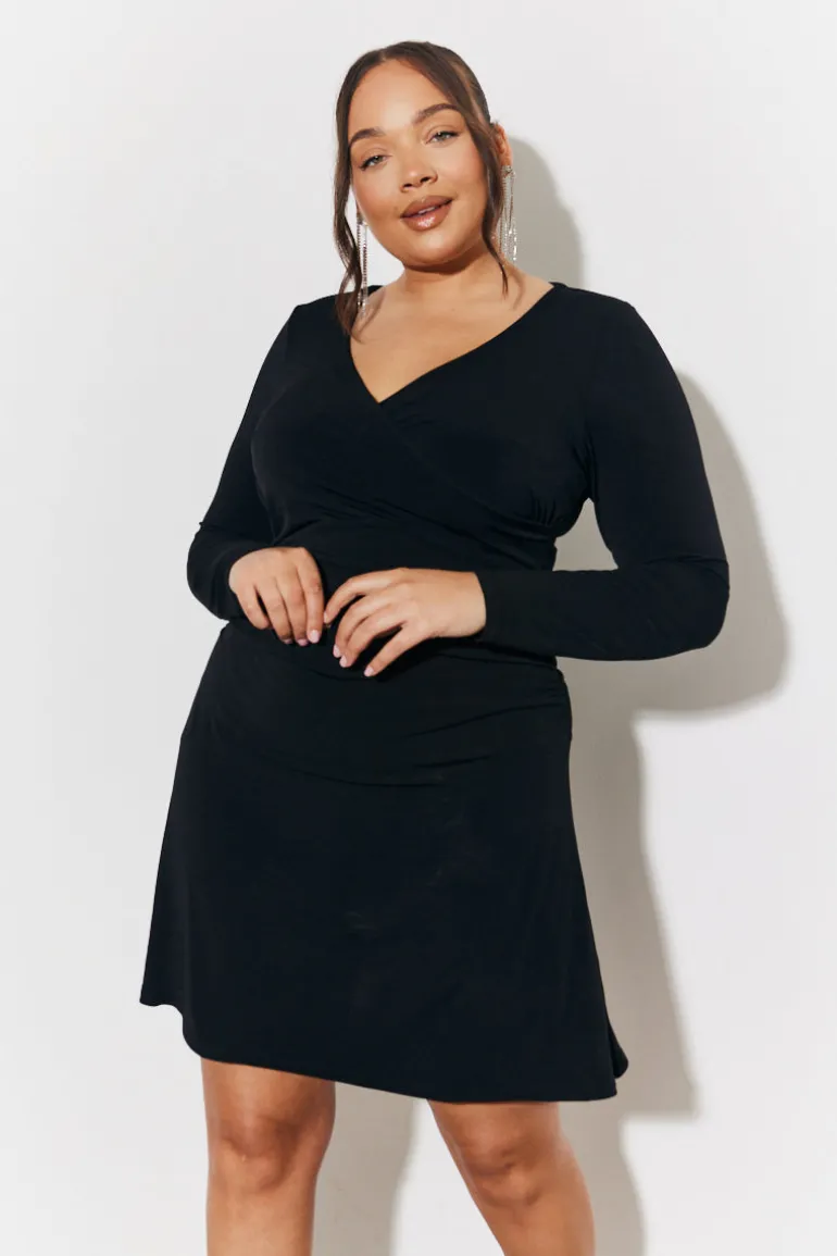 Magic Sculpting Wrap Mini Skater Dress