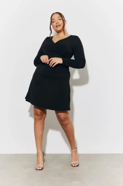 Magic Sculpting Wrap Mini Skater Dress