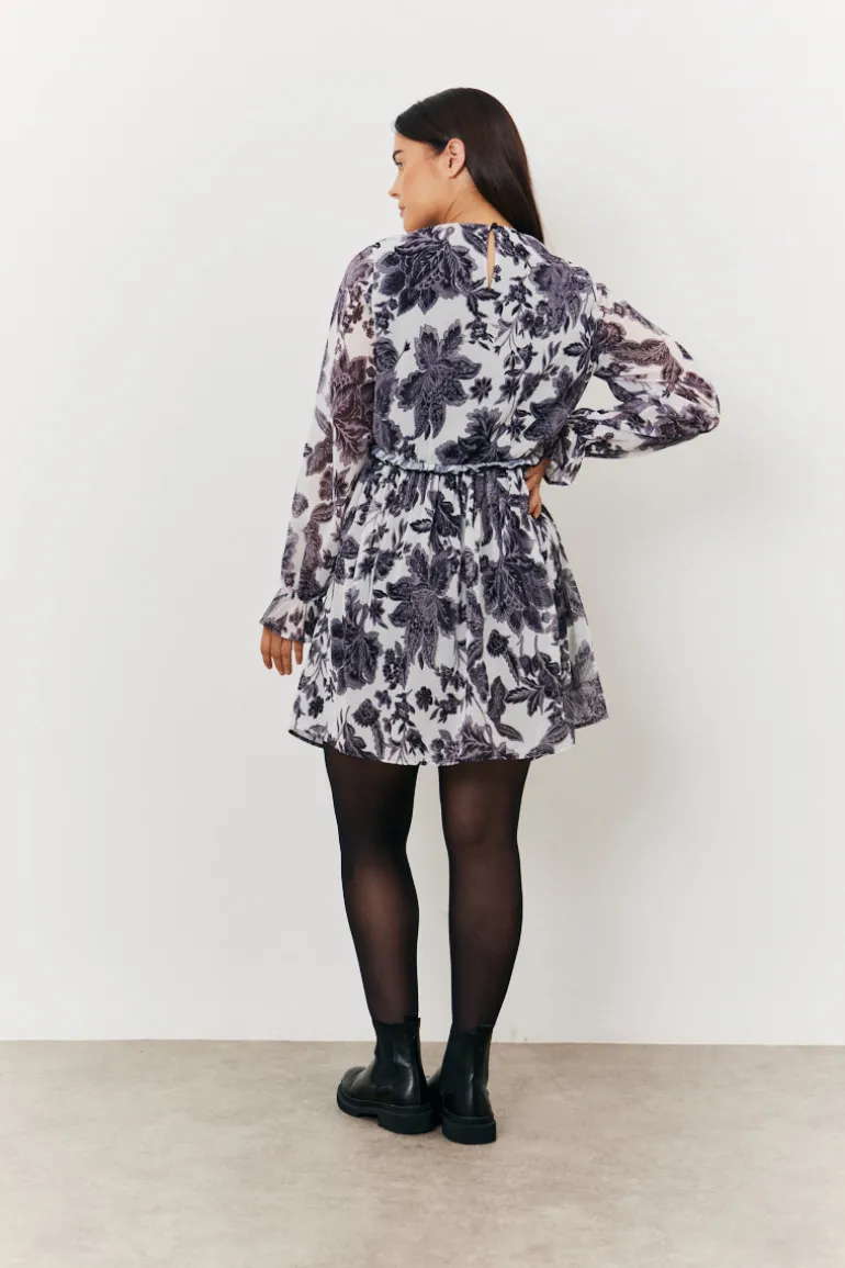 Maternity Crew Neck Printed Smock Dress
