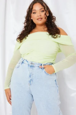 Mesh Bardot Top