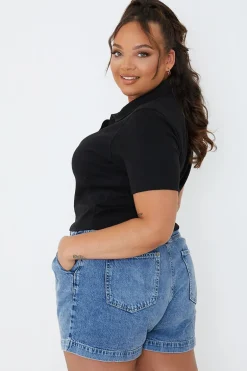 Mid Wash Denim Shorts